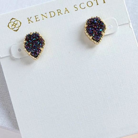 Kendra Scott Jewelry - Kendra Scott Tessa Multicolor Drussy Gold Earrings